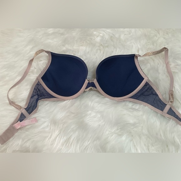 VS PADDED BRA W/LACE--DARK BLUE/PURPLE - Picture 7 of 8